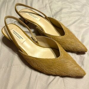 Antonio Melani pointed toe sling back calf hair kitten heel size 6.5 new